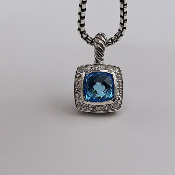 David Yurman Petite Albion Necklace Blue Topaz - Picture 4 of 4